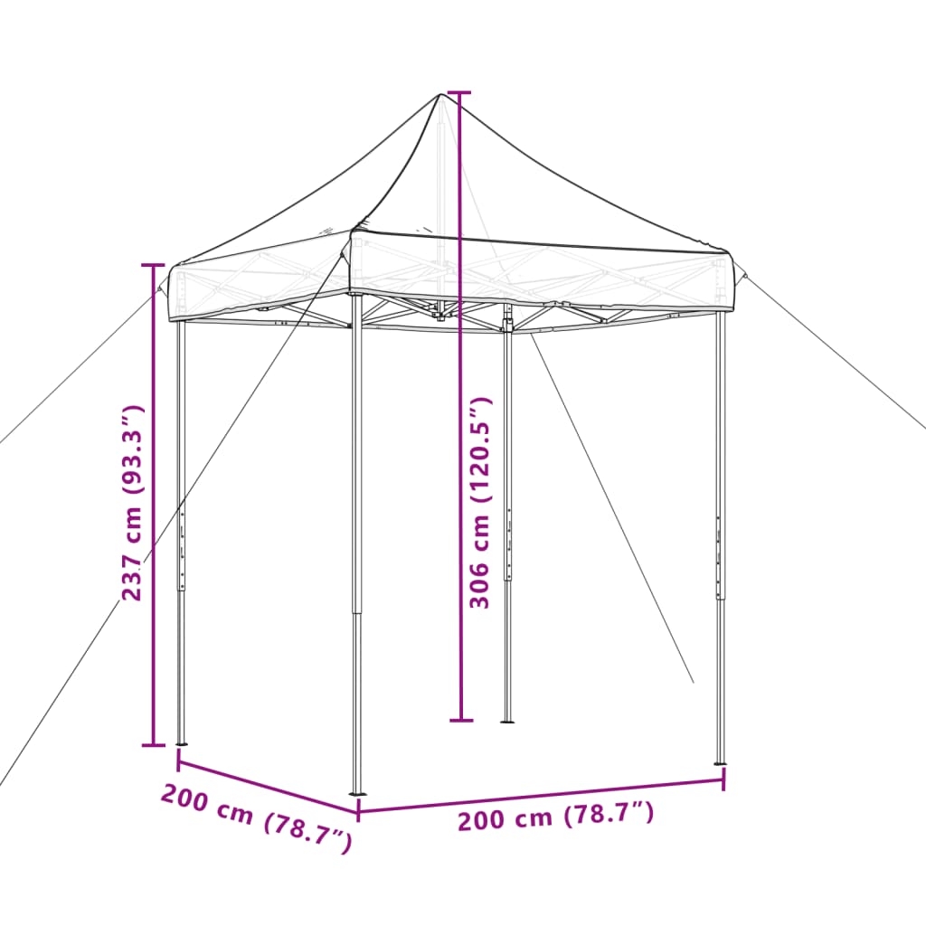 Tenda para festas pop-up dobrável 200x200x306 terracotta - Image 8