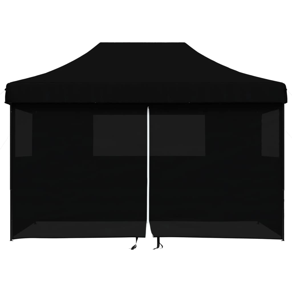 Tenda p/ festas pop-up dobrável com 4 paredes laterais preto - Image 2