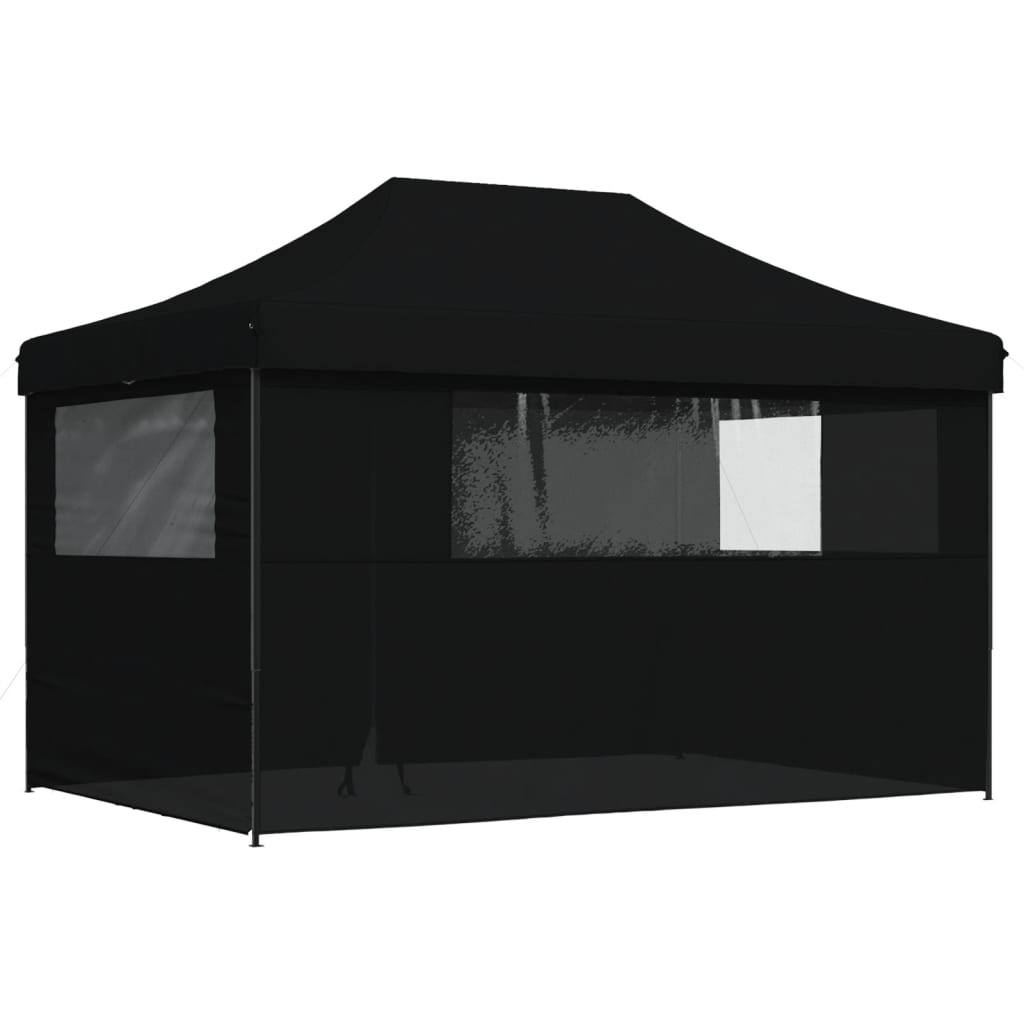 Tenda p/ festas pop-up dobrável com 4 paredes laterais preto - Image 4