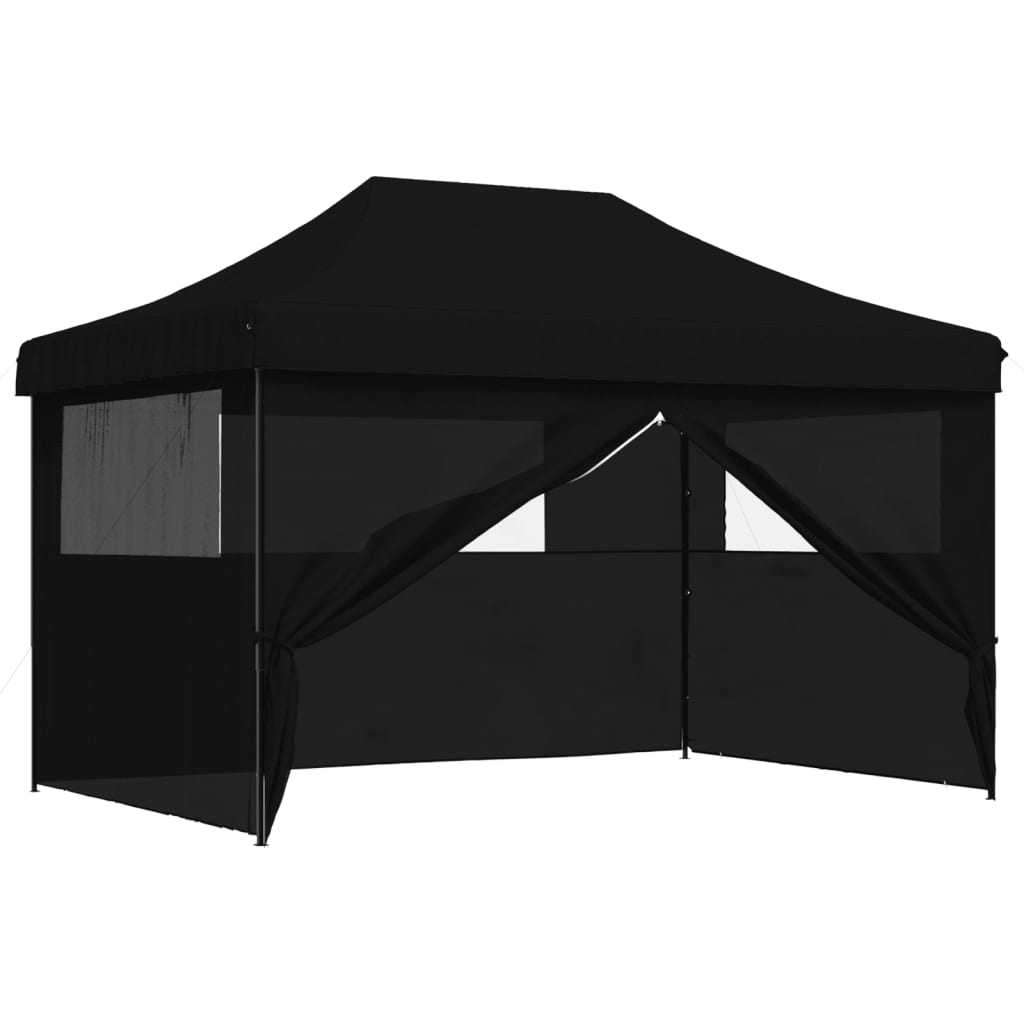 Tenda p/ festas pop-up dobrável com 4 paredes laterais preto - Image 6