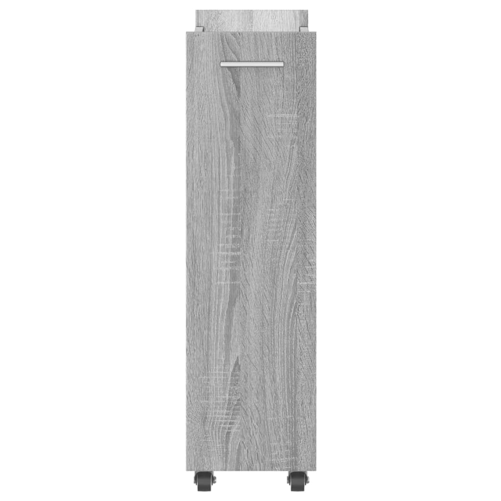 Armário c/ rodas 60x22x79 cm derivados madeira cinzento sonoma - Image 5