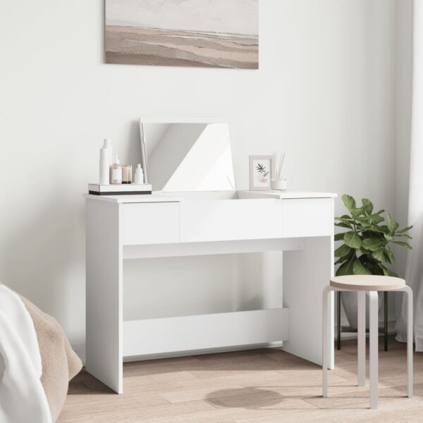 Toucador com espelho 100x45x76 cm branco - Image 2