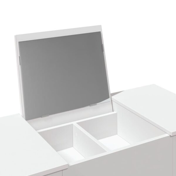 Toucador com espelho 100x45x76 cm branco - Image 7