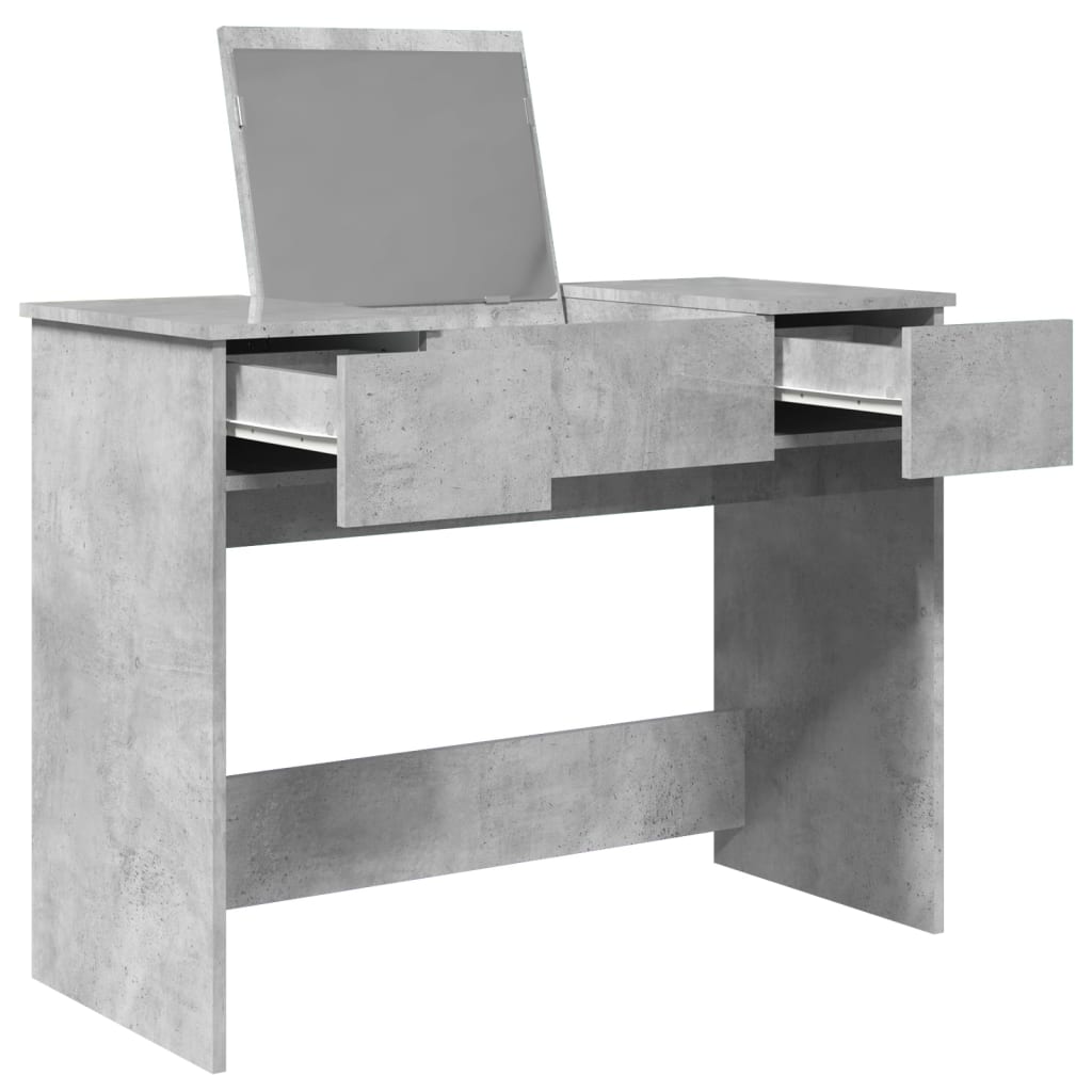 Toucador com espelho 100x45x76 cm cinzento cimento - Image 3