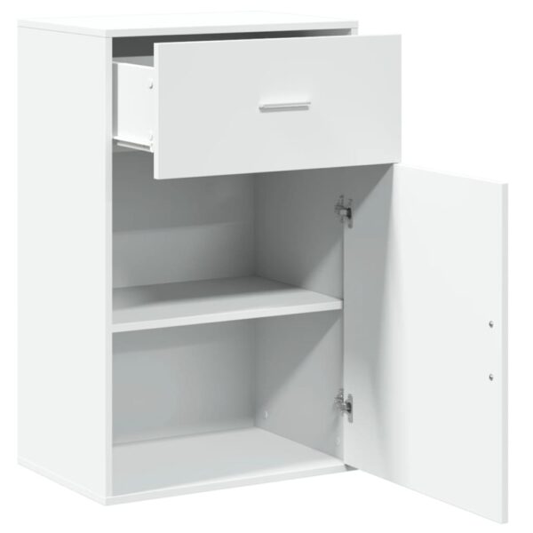 Armário de arrumação 56,5x39x90 cm derivados de madeira branco - Image 3
