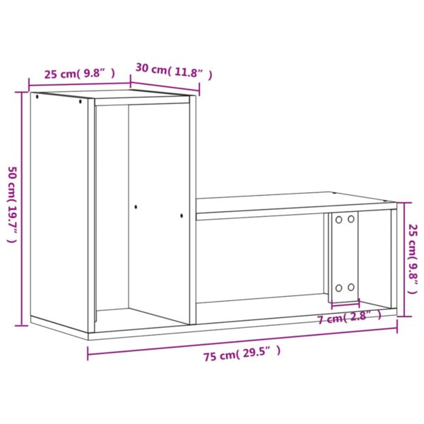 Móveis de TV 2 pcs 75x30x50 cm derivados de madeira preto - Image 11