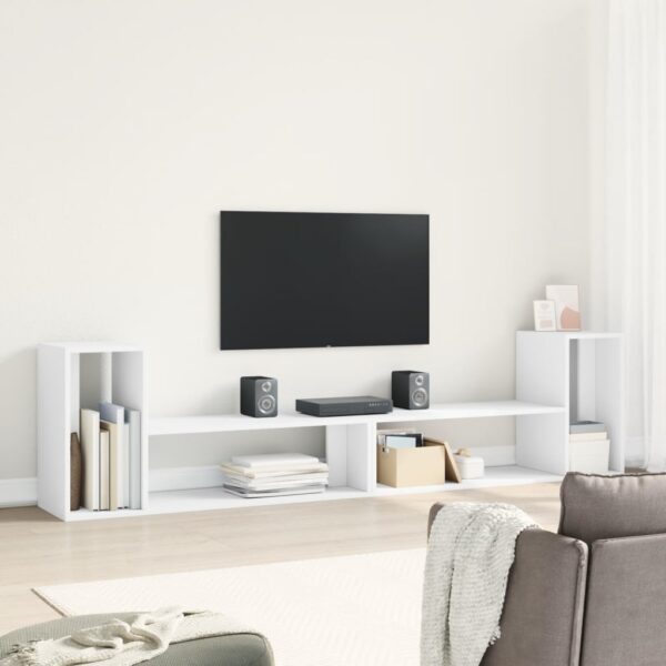 Móveis de TV 2 pcs 100x30x50 cm derivados de madeira branco - Image 2