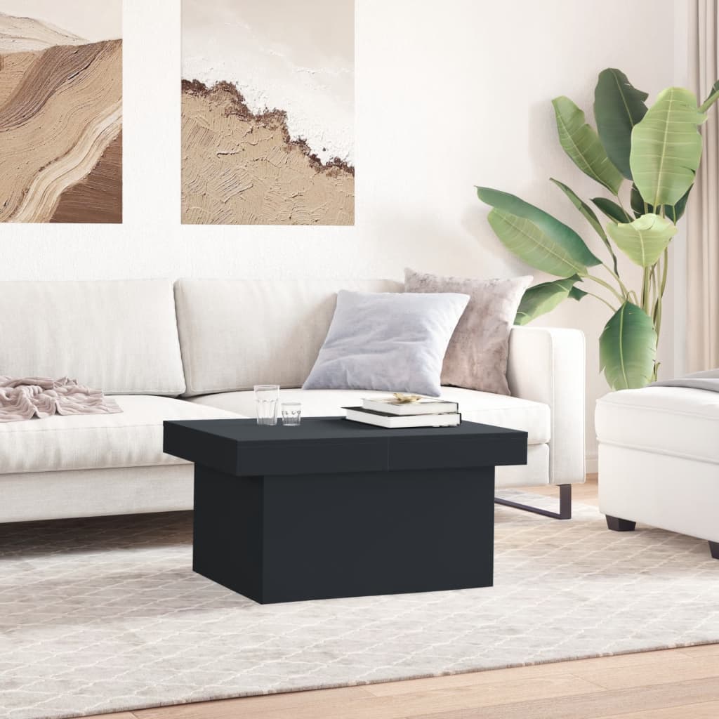Mesa de centro 80x55x40 cm derivados de madeira preto - Image 2