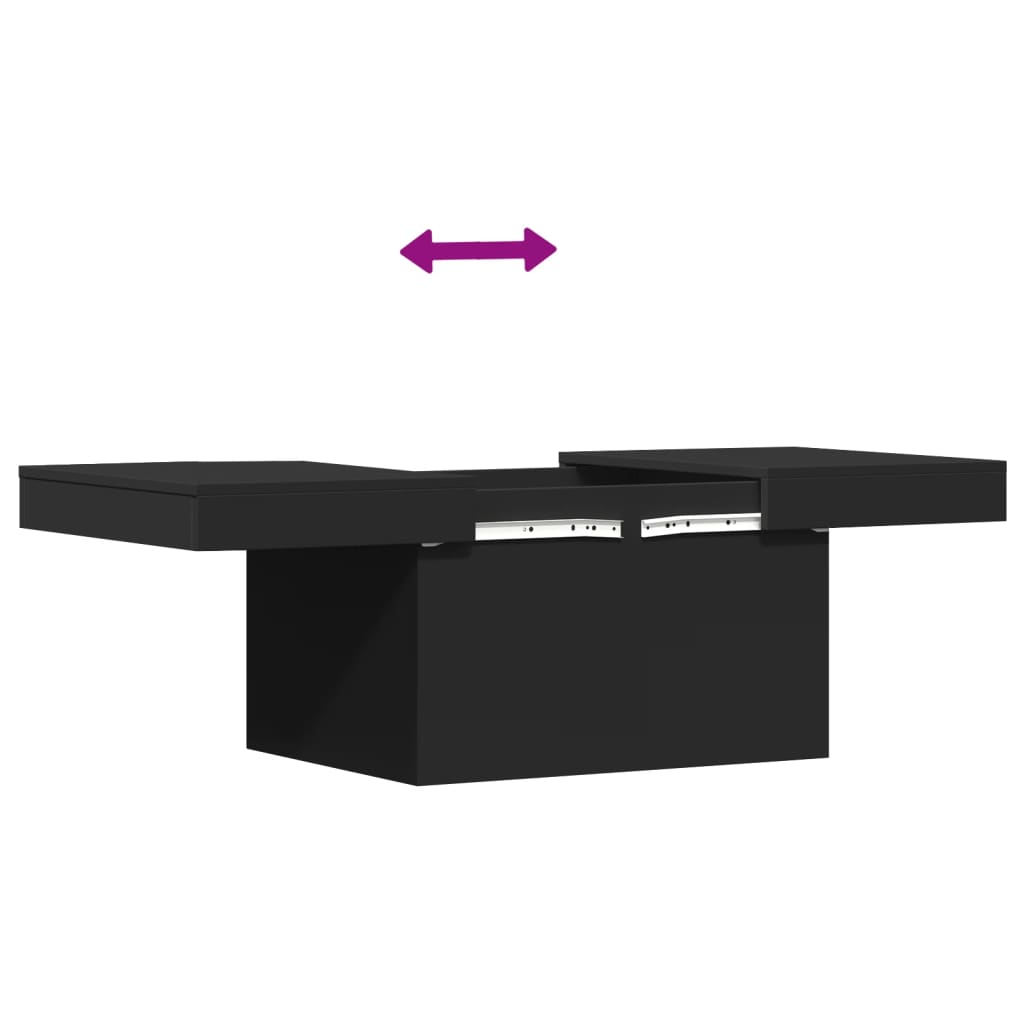 Mesa de centro 80x55x40 cm derivados de madeira preto - Image 8