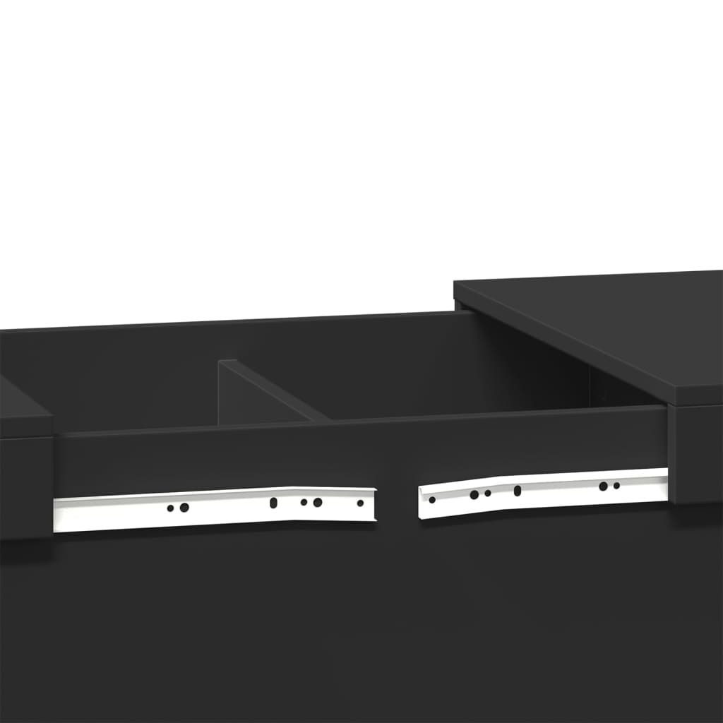 Mesa de centro 80x55x40 cm derivados de madeira preto - Image 9