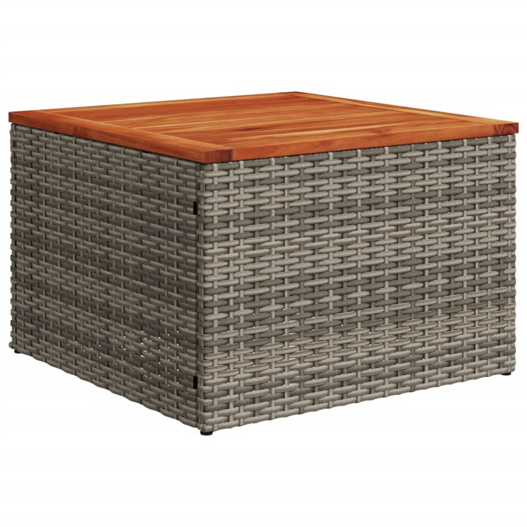 7 pcs conjunto sofás p/ jardim c/ almofadões vime PE cinzento - Image 5