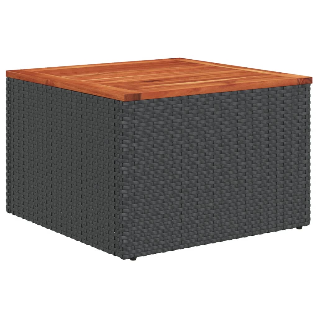 5 pcs conjunto sofás de jardim com almofadões vime PE preto - Image 4
