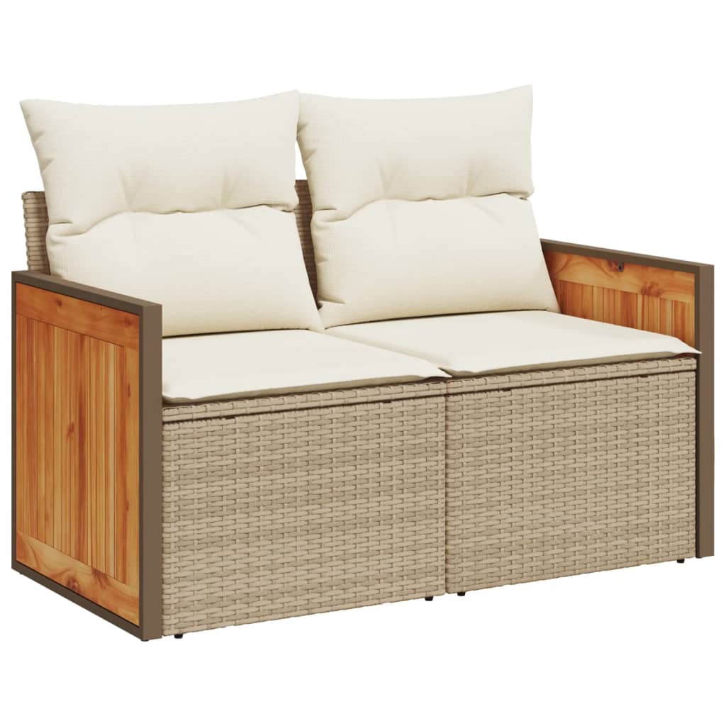 13 pcs conjunto de sofás p/ jardim com almofadões vime PE bege - Image 2