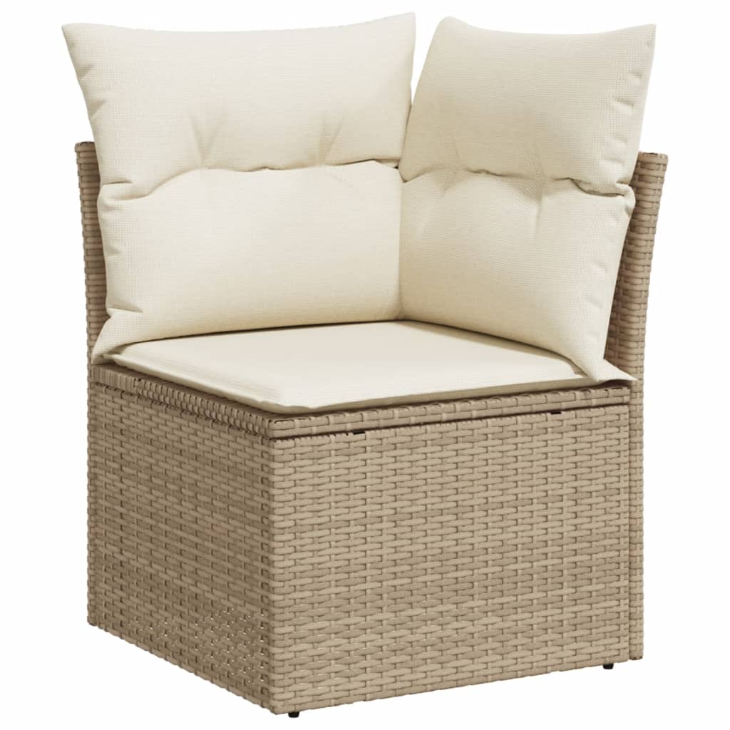 13 pcs conjunto de sofás p/ jardim com almofadões vime PE bege - Image 3