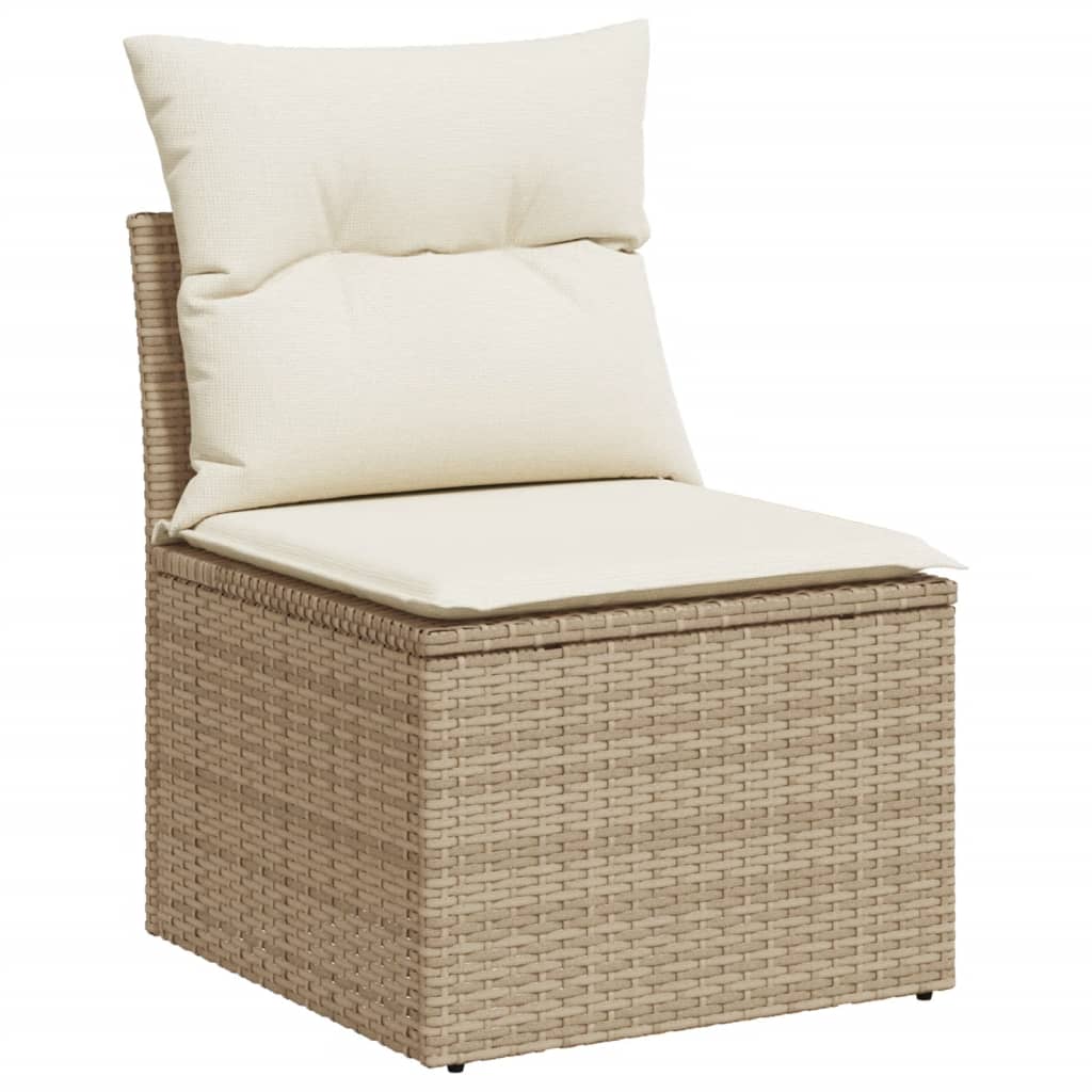 13 pcs conjunto de sofás p/ jardim com almofadões vime PE bege - Image 4