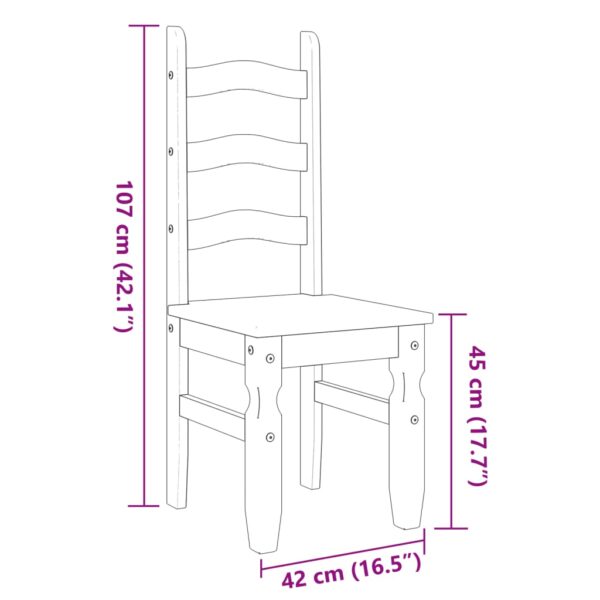 Cadeiras de jantar 2 pcs Corona 42x47x107 cm pinho maciço - Image 8