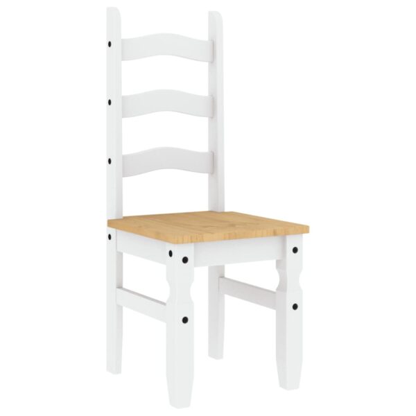 Cadeiras de jantar 2 pcs Corona 42x47x107cm pinho maciço branco - Image 4