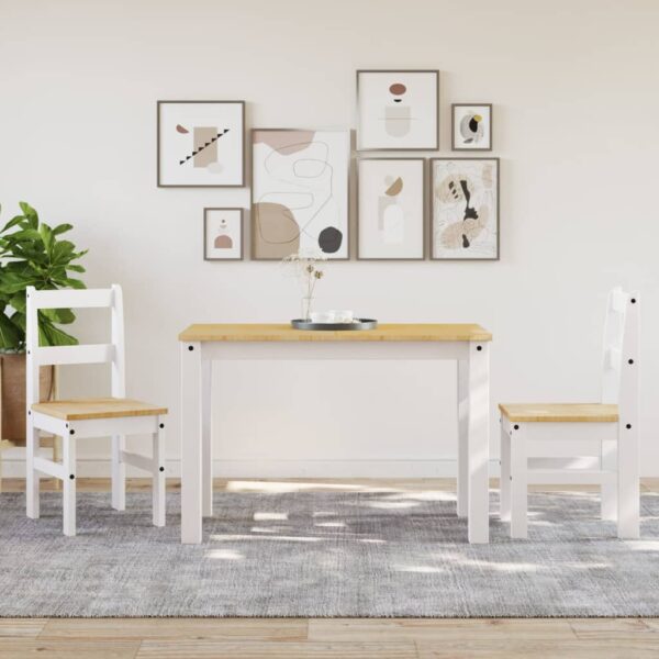 Cadeiras de jantar 2 pcs Panama 40x46x90 cm pinho maciço branco - Image 2
