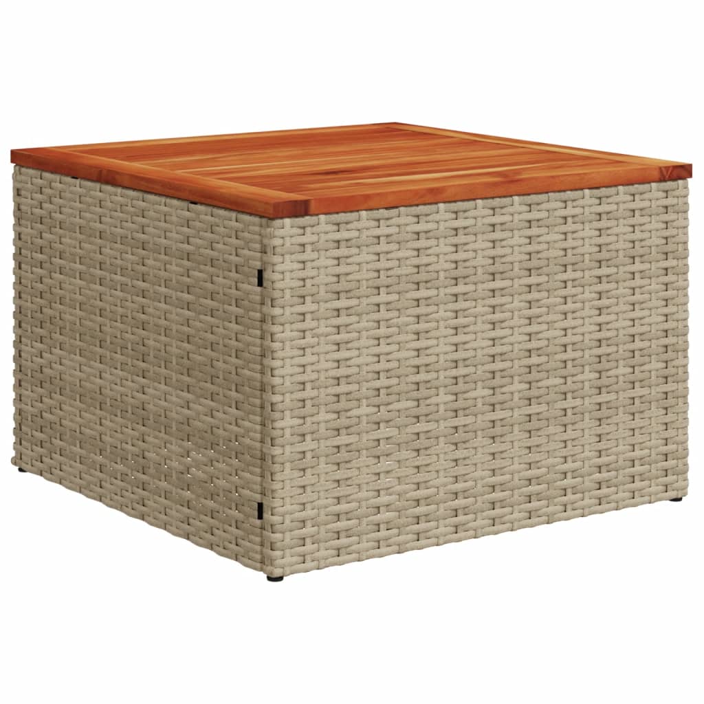 7 pcs conjunto de sofás p/ jardim com almofadões vime PE bege - Image 5