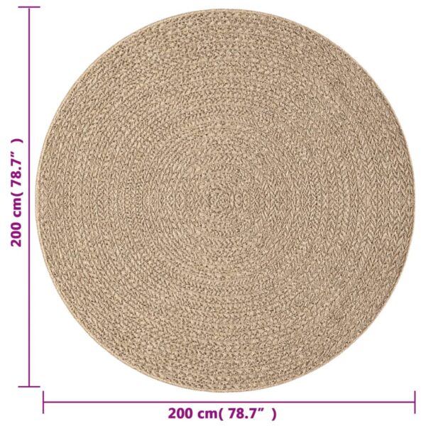 Tapete ZIZUR Ø 200 cm aspeto de juta interior e exterior - Image 6