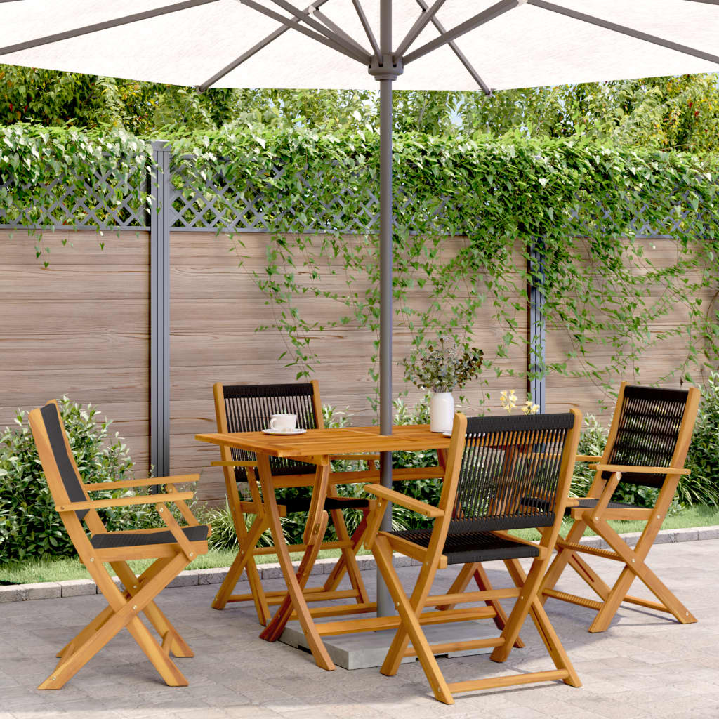 Cadeiras de jardim dobráveis 4 pcs madeira acácia maciça preto