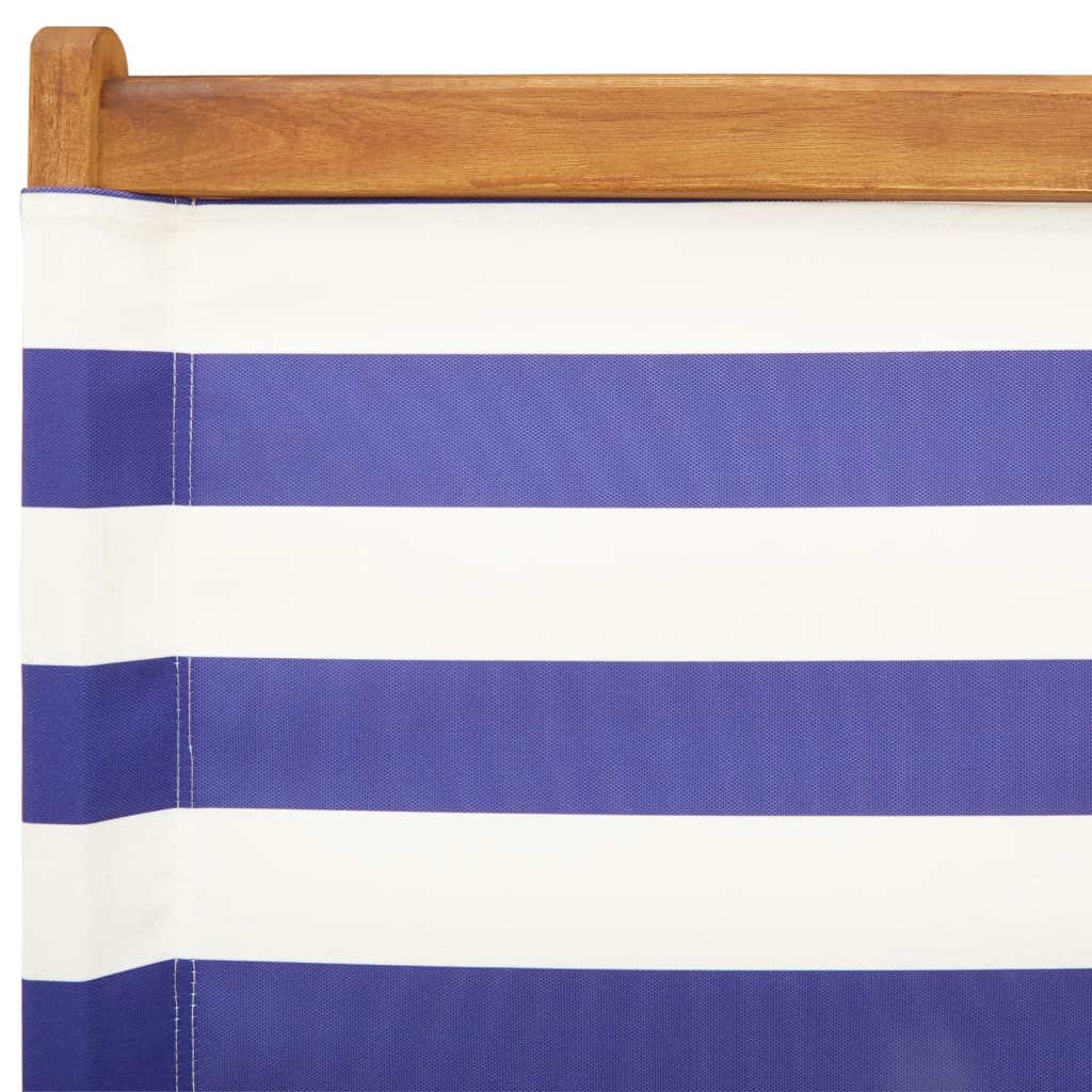 Cadeiras de jardim dobráveis 8 pcs tecido/madeira azul e branco - Image 9