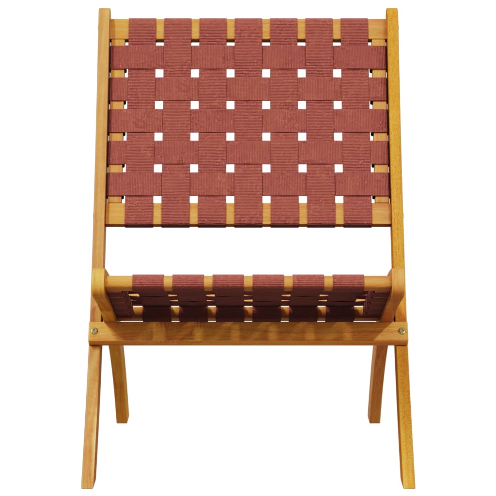 Cadeiras jardim dobráveis 2 pcs c/ mesa madeira maciça vermelho - Image 2