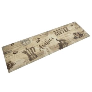 Tapete de cozinha lavável 45x150 cm veludo padrão café castanho