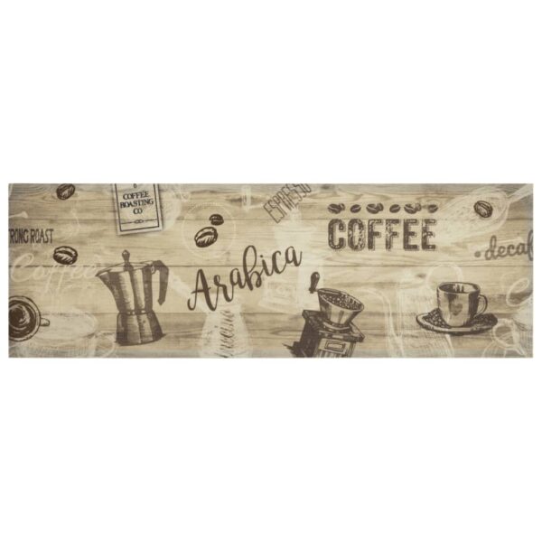Tapete de cozinha lavável 60x180 cm veludo padrão café castanho - Image 2