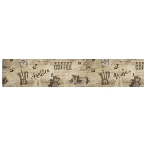 Tapete de cozinha lavável 60x300 cm veludo padrão café castanho - Image 2