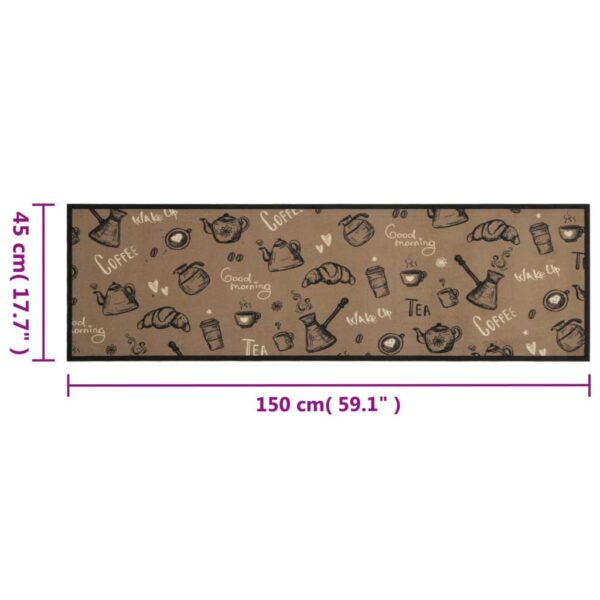 Tapete cozinha lavável 45x150 cm veludo padrão morning castanho - Image 5
