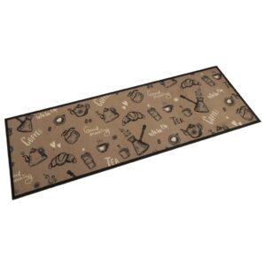 Tapete cozinha lavável 60x180 cm veludo padrão morning castanho