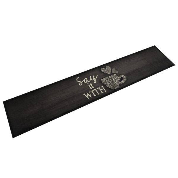 Tapete de cozinha lavável 60x300 cm veludo padrão chávena preto