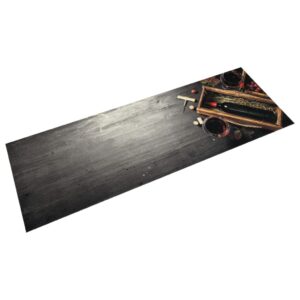Tapete de cozinha lavável 60x180 cm veludo padrão garrafa vinho