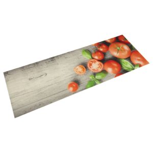 Tapete de cozinha lavável 45x150 cm veludo padrão tomates