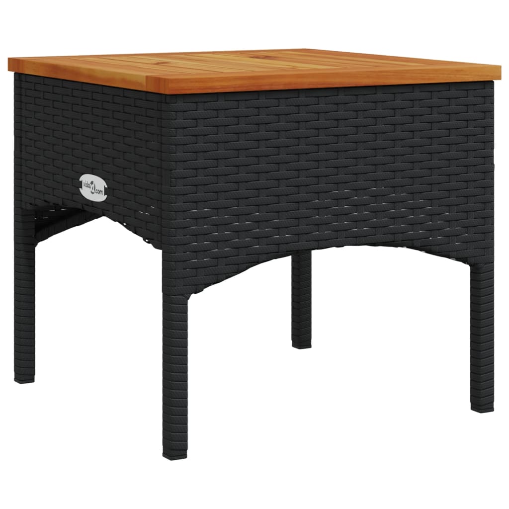 3 pcs conjunto sofás de jardim com almofadões vime PE preto - Image 6
