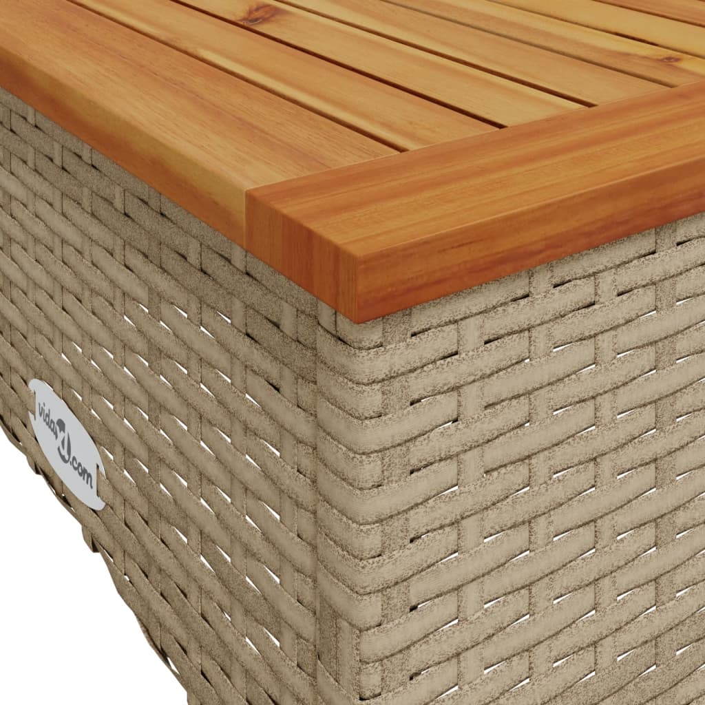 3 pcs conjunto de sofás p/ jardim com almofadões vime PE bege - Image 8