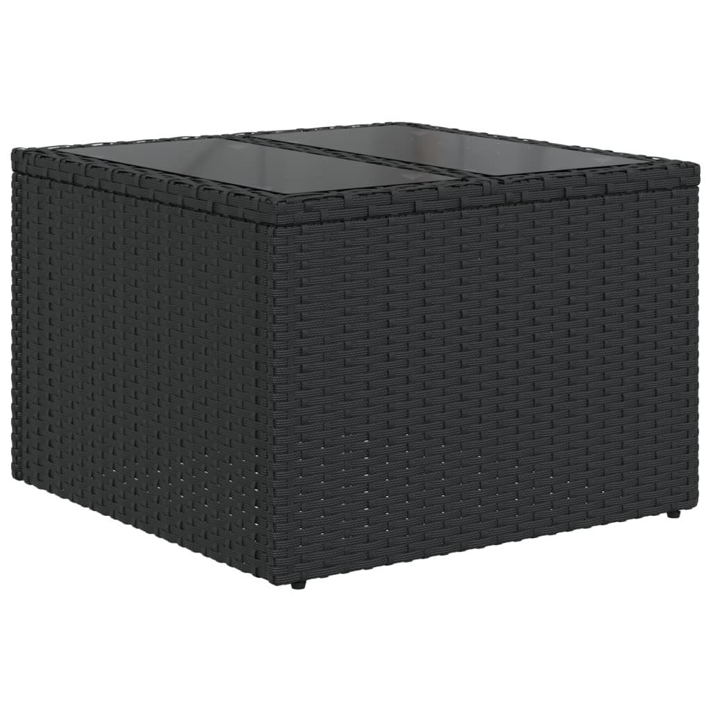 5 pcs conjunto sofás de jardim com almofadões vime PE preto - Image 4
