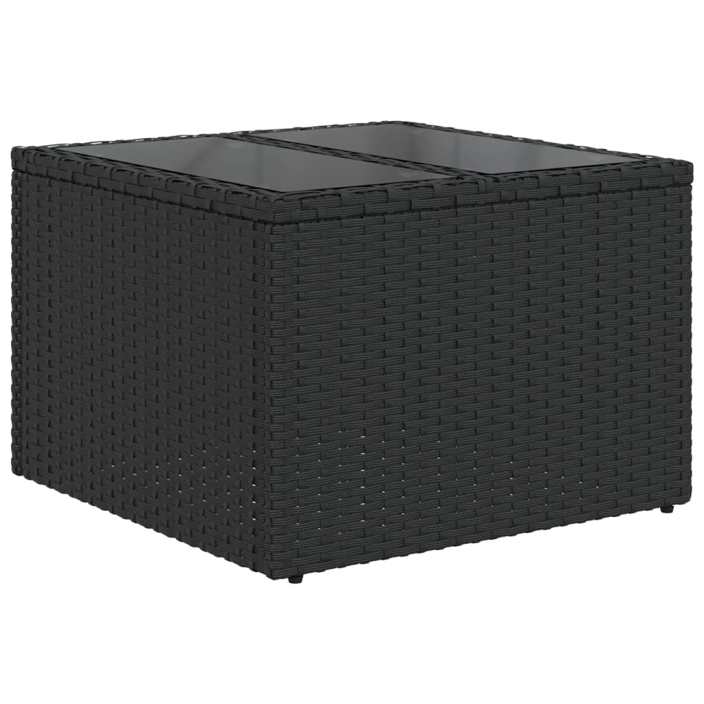 5 pcs conjunto sofás de jardim com almofadões vime PE preto - Image 4