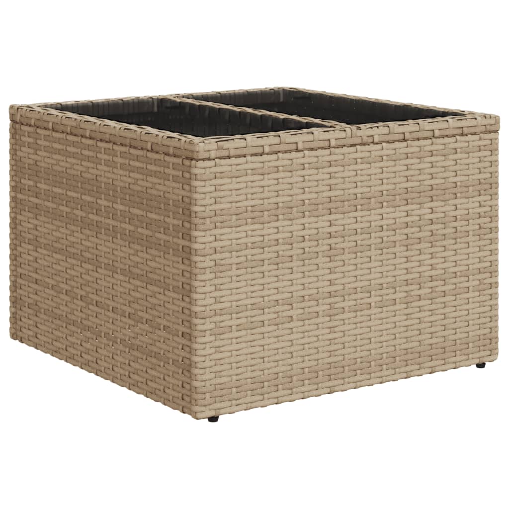 10 pcs conjunto de sofás p/ jardim com almofadões vime PE bege - Image 4