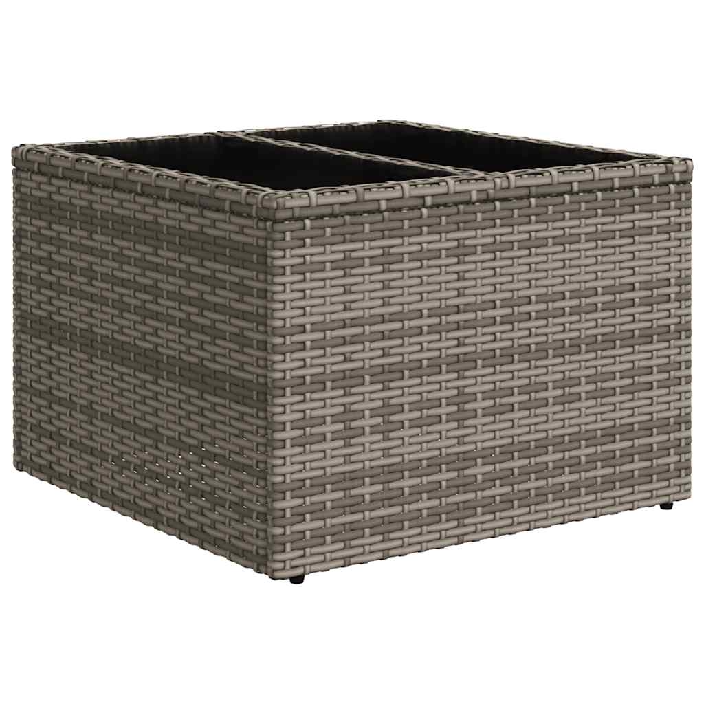 6 pcs conjunto sofás de jardim com almofadões vime cinzento - Image 4