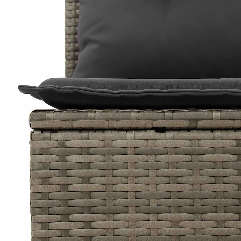 6 pcs conjunto sofás de jardim com almofadões vime cinzento - Image 6