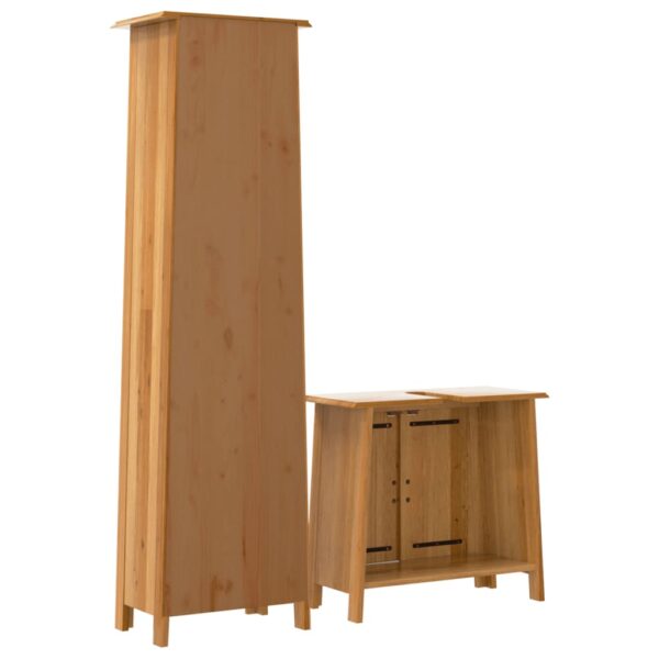 2 pcs conjunto móveis p/ casa de banho madeira de pinho maciça - Image 6