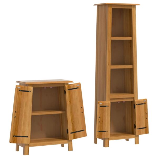 2 pcs conjunto móveis p/ casa de banho madeira de pinho maciça - Image 3