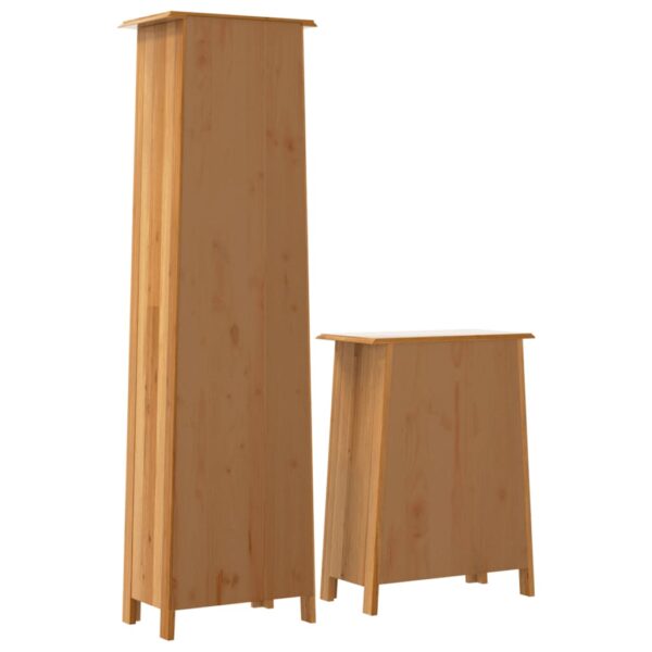 2 pcs conjunto móveis p/ casa de banho madeira de pinho maciça - Image 6