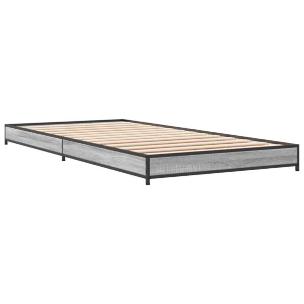 Estrutura cama 100x200 cm derivados madeira/metal cinza sonoma - Image 2
