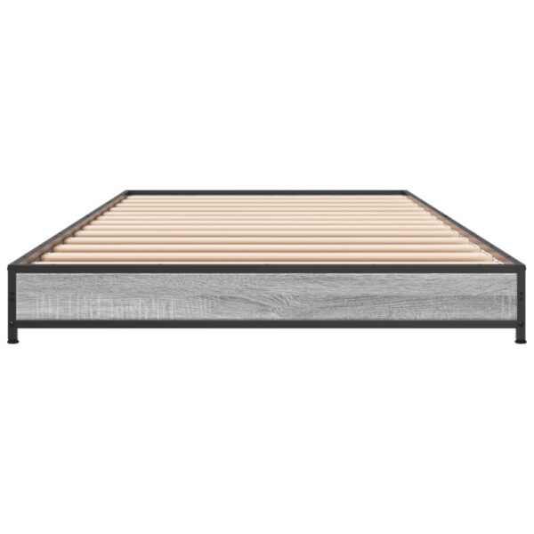 Estrutura cama 100x200 cm derivados madeira/metal cinza sonoma - Image 3