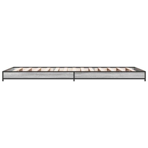Estrutura cama 100x200 cm derivados madeira/metal cinza sonoma - Image 4