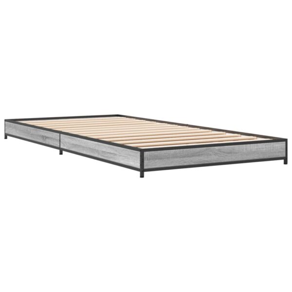 Estrutura cama 100x200 cm derivados madeira/metal cinza sonoma - Image 5