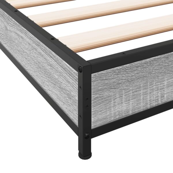 Estrutura cama 100x200 cm derivados madeira/metal cinza sonoma - Image 6